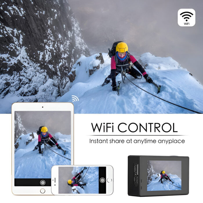 4K Action Sports Ultra HD DV, 30M Water Resistant, 2.0-Inch LCD Screen WiFi Camera - Image 3