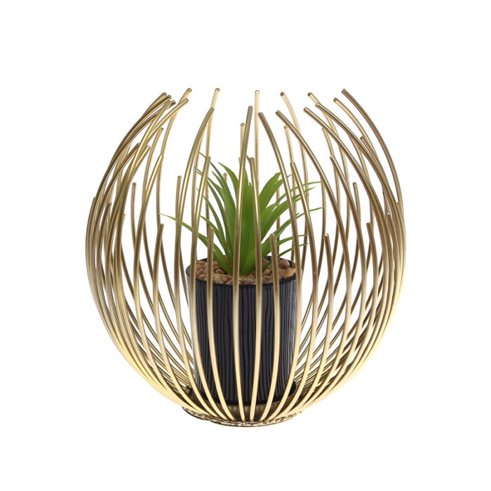 Artisan Crafted High-Quality Metal Alloy Sphere Planter For Elegant Room Decor - Image 5