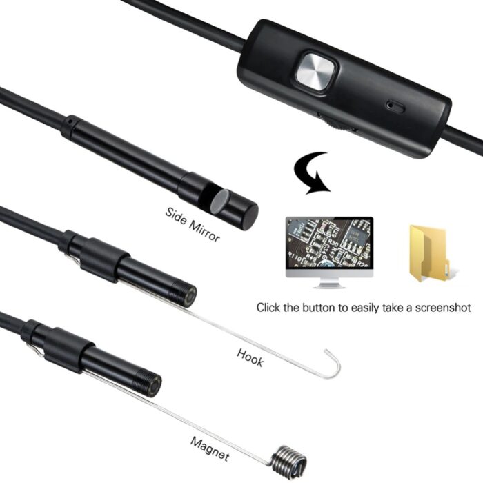 3.5M 7mm Endoscope Camera HD With 6 LED Soft Cable Waterproof Inspection Borescope For Android PC - Image 4