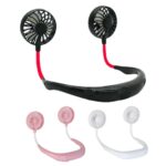 Hand Free Sports Dual Fan Portable Neck Band Hanging USB Battery Rechargeable Mini Cooler Fan - Image 5