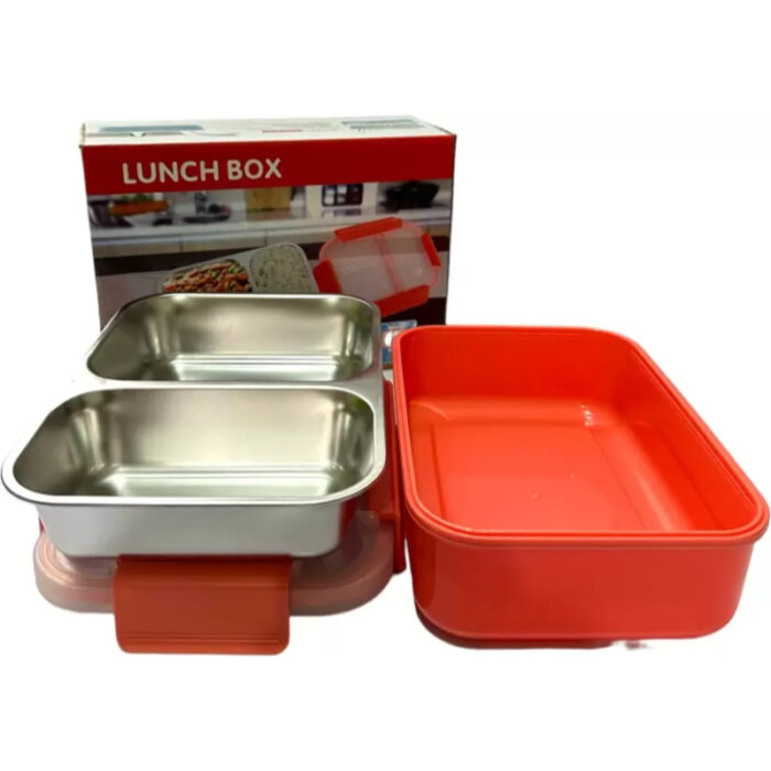 Dual-Compartment Leak-Proof Stainless Steel Lunch Box for Kids and Office - Image 2