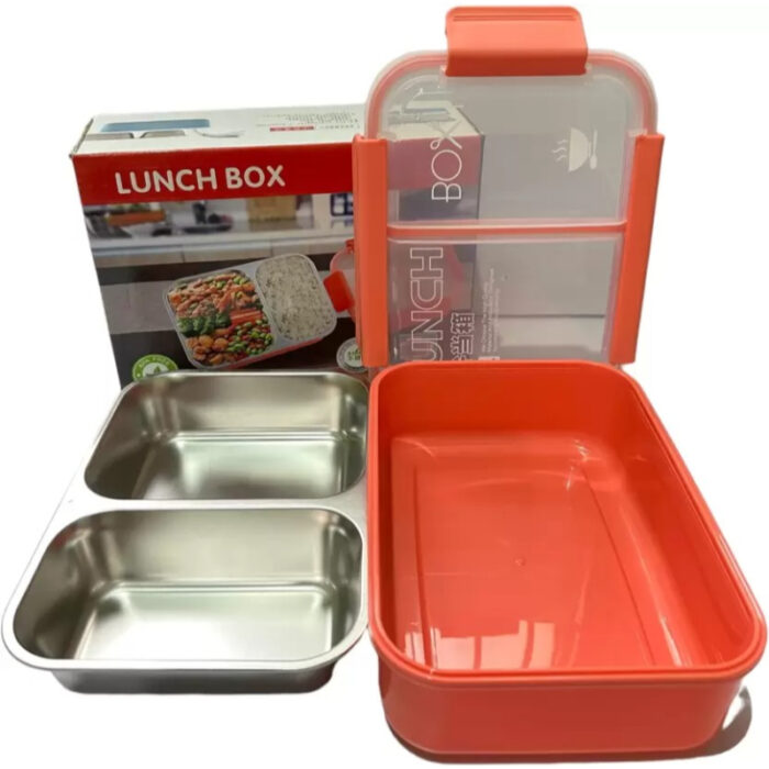 Dual-Compartment Leak-Proof Stainless Steel Lunch Box for Kids and Office - Image 4