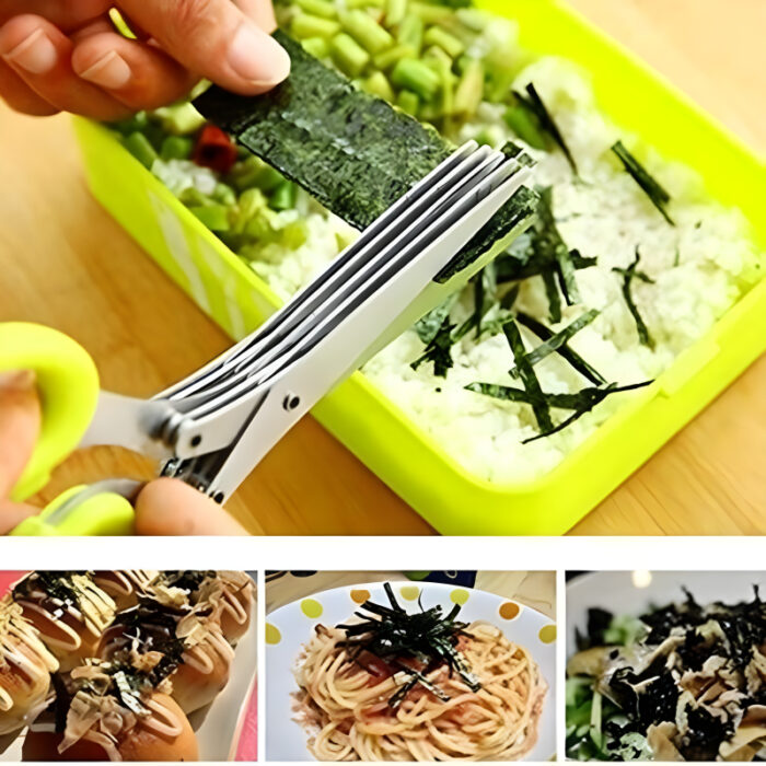 5-Layer Multifunctional Vegetable & Fruit Cutter Kitchen Scissor - Image 6