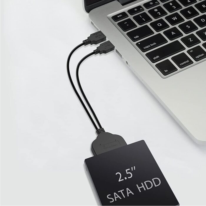 High Speed Dual USB 2.0 To 2.5″ SATA Hard Disk Drive Adapter W/UASP SATA To USB 2.0 Converter For SSD/HDD - Image 4
