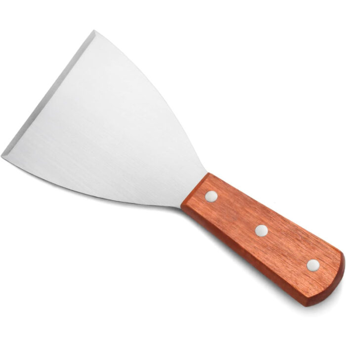 Multi-Purpose Wooden Handle Stainless-Steel Slant Edges Scraper - Image 2