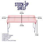 Set Of 3 Stack Up Shelf Space Saver Plastic Racks With Foldable Legs For Kitchen - Image 3