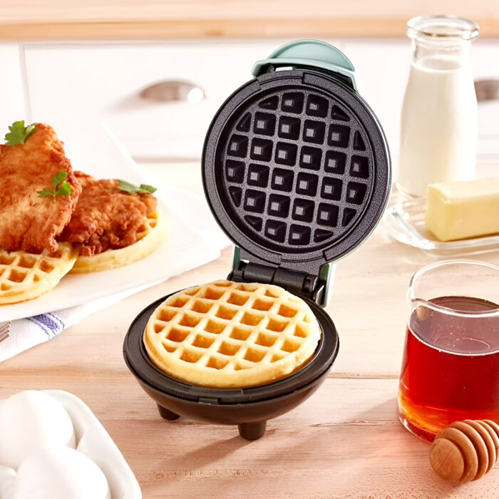 Compact 4-Inch Non-Stick 350-Watt Electric Mini Waffle Maker Machine - Image 7