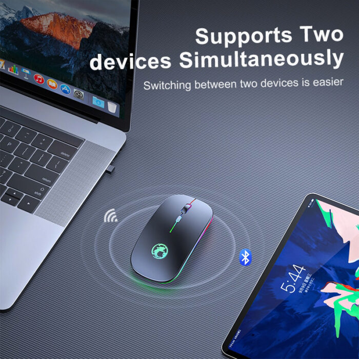 E-1300 Rechargeable 2.4Ghz Dual Mode Luminous Wireless Mouse - Image 6