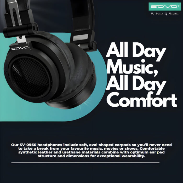 SOVO Boom-X Hi-Res Premium Sound Stereo Wireless Headphones - Image 4