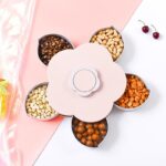 Rotatable Container Case Plastic Food Candy Holder Flower Shaped - Image 2