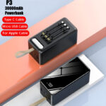 SOVO P3 Multi-Functional 30000mAh Ultra-Large Capacity Power Bank With Built-In 3 Cables And Flashlight - Image 9