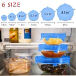 6 Pcs/Set Silicone Food Wrap Caps Cookware Lids Stretchable Fresh Covers