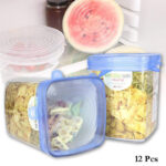 2 Sets Of 6 Pcs Silicone Food Wrap Caps Cookware Lids Stretchable Fresh Covers - Image 9