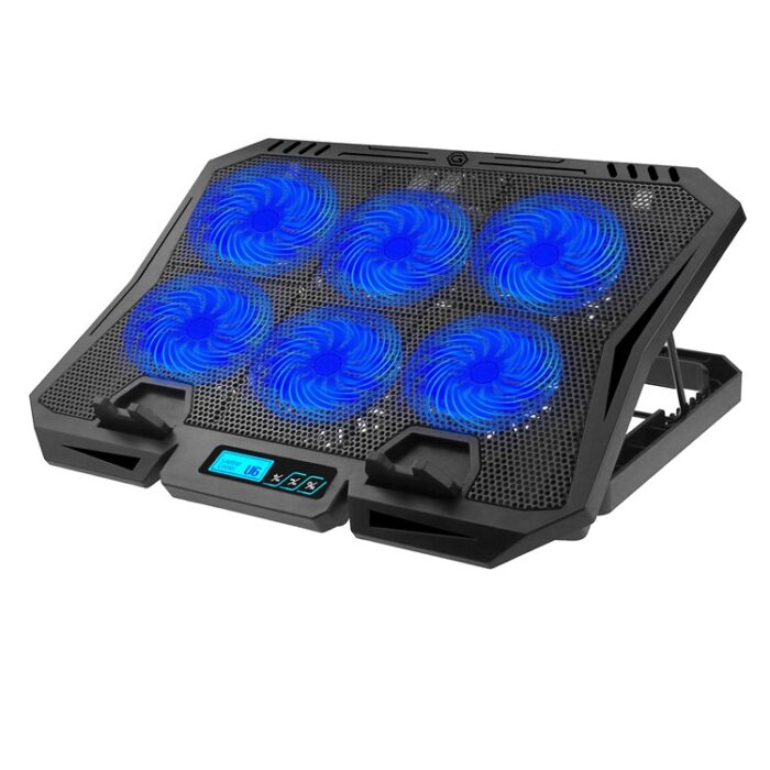 X6A Cooling Pad For 14-17 Inch Laptops 6 Fans Adjustable Stand LED Lights - Image 1