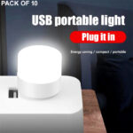 Pack of 10 Mini USB LED Night Lights – Compact Plug-in Lamps for Bedroom, Office, and Travel - Image 2