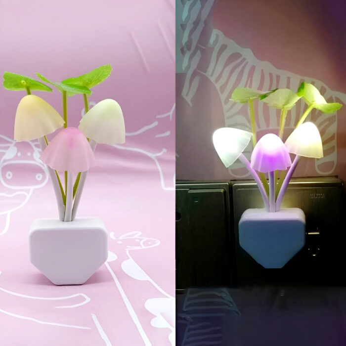 Automatic LED Mushroom Night Light – Color-Changing Sensor Lamp with Dusk-to-Dawn Auto On/Off, Plug-in Night Light for Kids Room, Nursery, Bedroom & Home Decor - Image 3