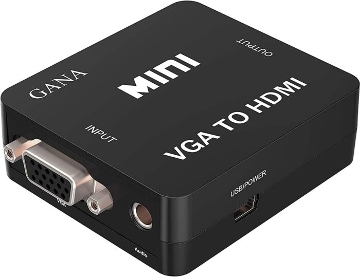 Mini VGA To HDMI Audio Video Converter Adapter Box With USB Cable And 3.5mm Audio Port Cable Support HDTV For PC Laptop - Image 2