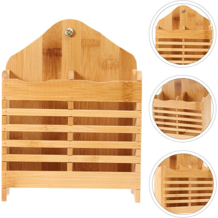 Kitchen Wooden Mini Spoon Holder And Bamboo Chopstick Basket - Image 3