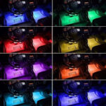 4 PCs Remote Control RGB LED Music Strip Lights For Car Interior - Image 9