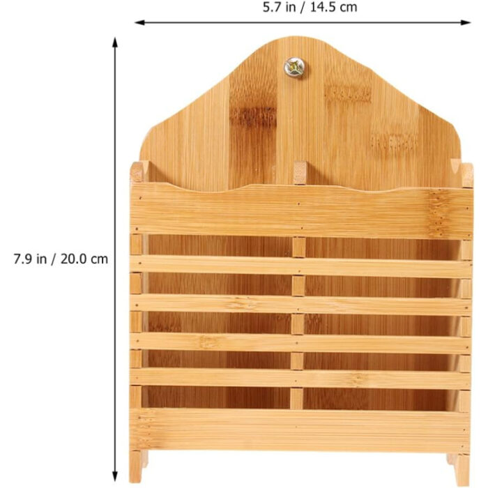 Kitchen Wooden Mini Spoon Holder And Bamboo Chopstick Basket - Image 9