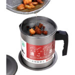 Stainless Steel 1.4-Liter Cooking Oil Strainer Pot with Filter and Thick Chassis for Efficient Grease Filtration - Image 6