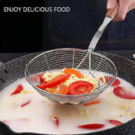 Eco-Friendly Wooden Handle Stainless Steel Frying Oil Strainer - Image 8