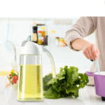 630ml Food Grade Glass Oil Dispenser Bottle with Automatic Flip Cap for Cooking & Seasoning - Image 2