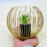 Artisan Crafted High-Quality Metal Alloy Sphere Planter For Elegant Room Decor - Image 3