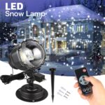 Mini Outdoor Snowfall LED IP65 Moving Snow Garden Snowflake Lamp Set - Image 2