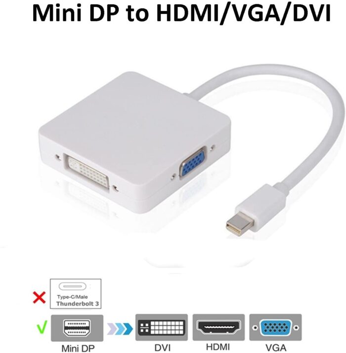3-In-1 Mini-DisplayPort To HDMI / DVI / VGA Cable Adapter - Image 8