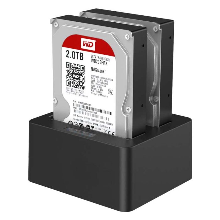 2.5 / 3.5 Inch Dual Bay USB3.0 1 To 1 Clone Hard Drive Docking Station - Image 3