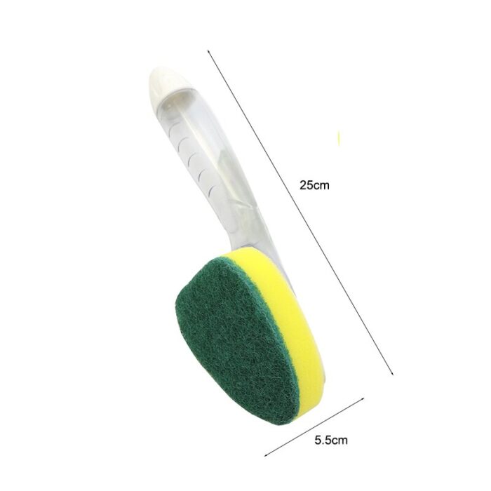 3 Sponge Heads Handheld Soap Scrubber Cleaner Dish Wand Brush Cleaning Tool - Image 5