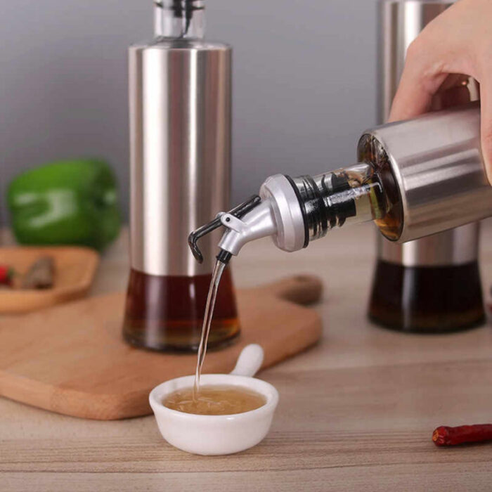 500ml High-Quality Stainless-Steel Covered Smart Glass Oil Bottle - Image 7
