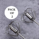 Pack Of 2 Stainless Steel Hand Pressure Rotating Semi-Automatic Mixer Coffee Milk Mixing Tools - Image 3