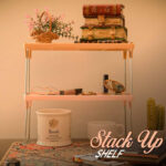 Set Of 3 Stack Up Shelf Space Saver Plastic Racks With Foldable Legs For Kitchen - Image 2