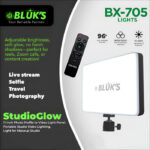 BLUK’S BX-705 StudioGlow – 11” Pro LED Panel Light with Remote Perfect for Streaming, Photography