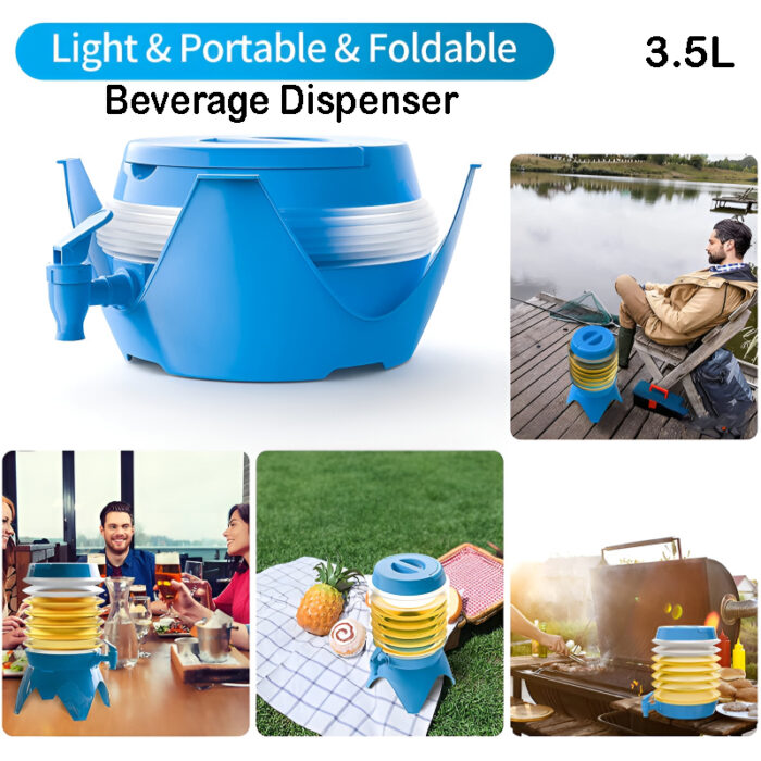 3.5-Liter Mini Portable Manual Foldable Multi-Purpose Beverage Dispenser - Image 9