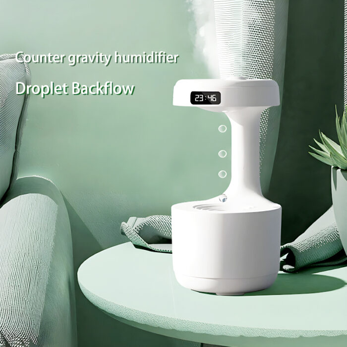 600ml Anti-Gravity Cool Mist Humidifier With Clock & Aroma Diffuser For Office And Bedroom - Image 8