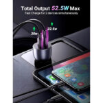 UGREEN CD213 52.5W Dual Port USB-C PD Fast Charging Car Charger with Thermal Guard and Safe Charging - Image 2