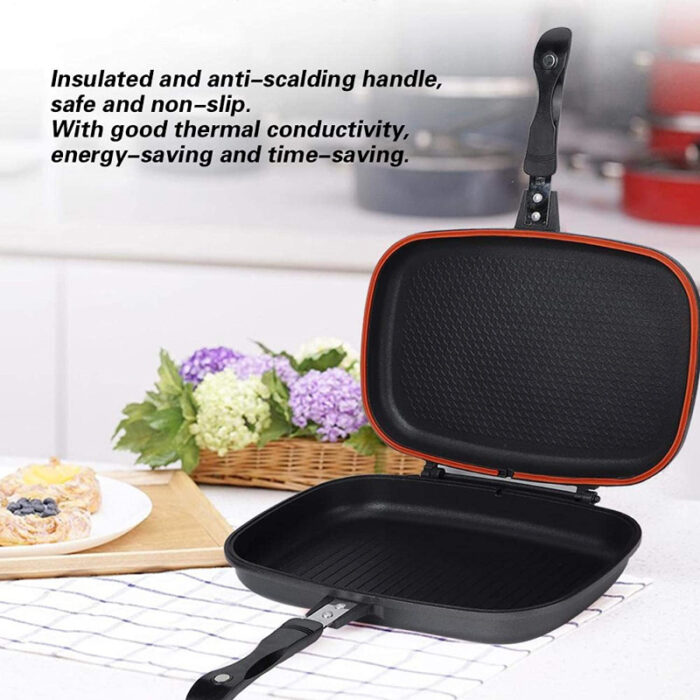 Dessini 40CM Non – Stick Double Sided Pressure Grill Pan - Image 4