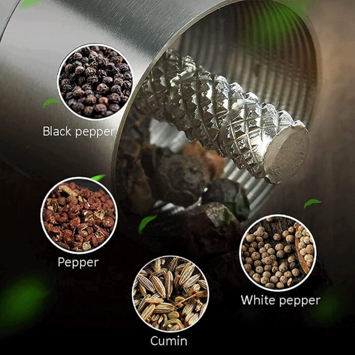 One Handed Operation Thumb Push High Quality Stainless Steel Spice Grinder - Image 10
