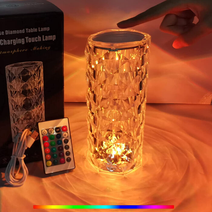 Touch Control Rechargeable Rose Diamond Table Lamp - Image 2