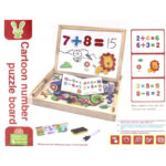 Wooden Magnetic Black And White Board With Cartoons And Numbers - Image 3