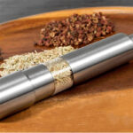 One Handed Operation Thumb Push High Quality Stainless Steel Spice Grinder - Image 7