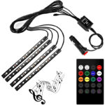4 PCs Remote Control RGB LED Music Strip Lights For Car Interior - Image 10