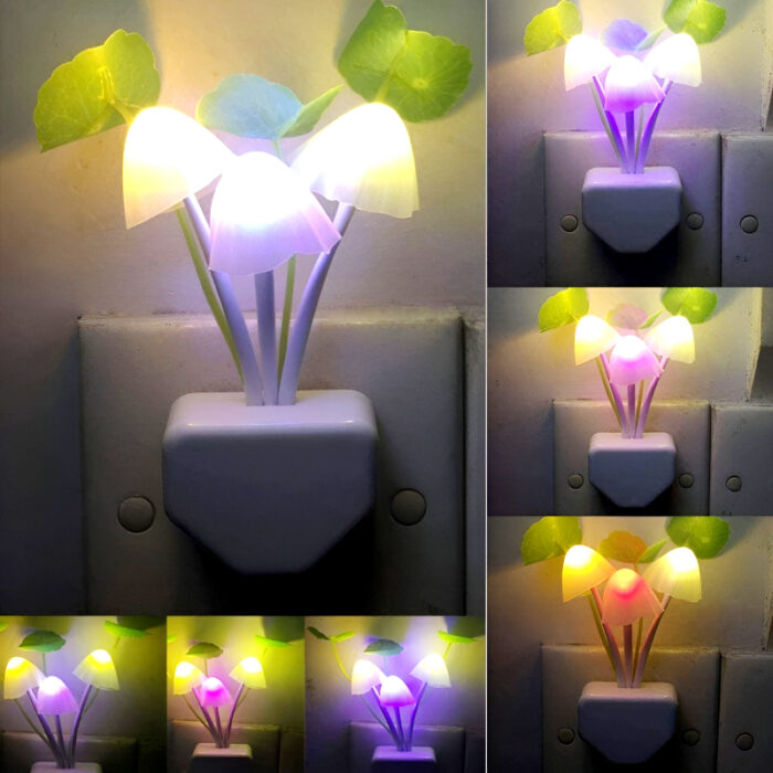 Automatic LED Mushroom Night Light – Color-Changing Sensor Lamp with Dusk-to-Dawn Auto On/Off, Plug-in Night Light for Kids Room, Nursery, Bedroom & Home Decor - Image 4