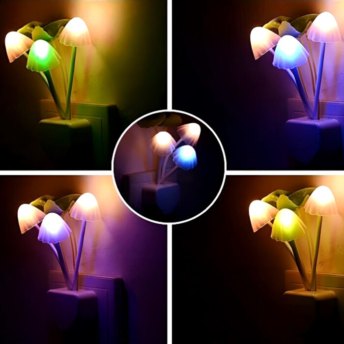 Automatic LED Mushroom Night Light – Color-Changing Sensor Lamp with Dusk-to-Dawn Auto On/Off, Plug-in Night Light for Kids Room, Nursery, Bedroom & Home Decor - Image 5