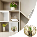 Artisan Crafted High-Quality Metal Alloy Sphere Planter For Elegant Room Decor - Image 4
