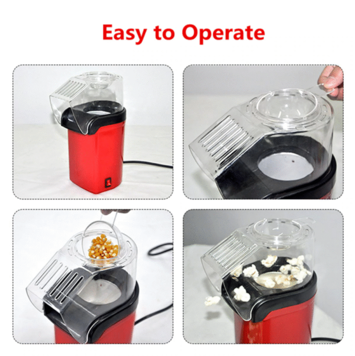 1200W Oil Free Popcorn Maker Machine with Measuring Cup - Image 7