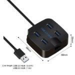 Light Weight USB 3.0 Hi-Speed 4 Ports USB Hub With Mobile Phone Holder - Image 5